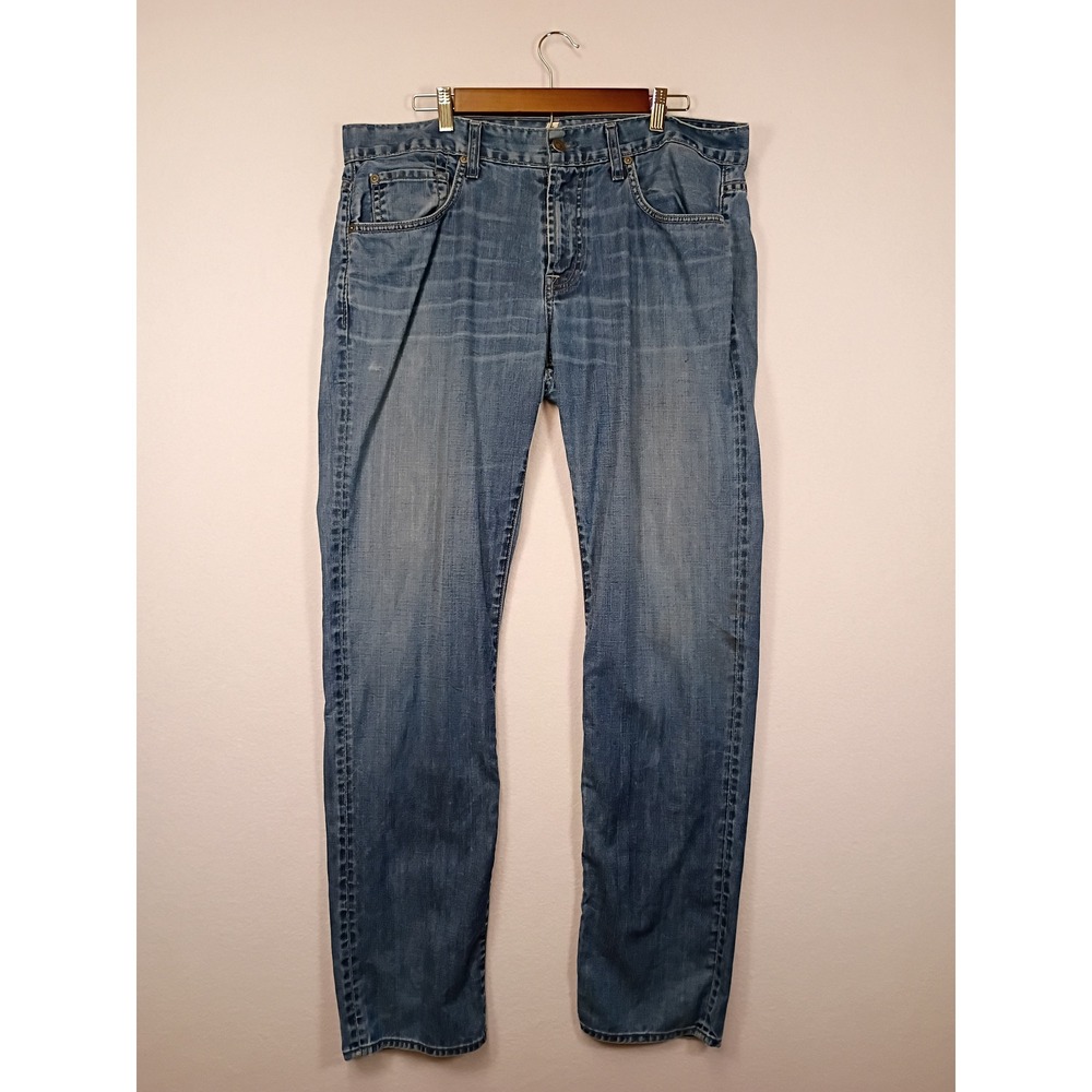 Classic Americana 7 For All Mankind Mens 36 Blue The Straight Cotton Jeans USA